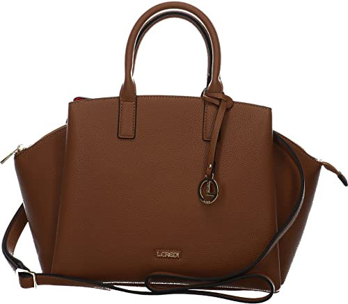 L.CREDI Damen Satchel Kira Shopper Synthetik uni Braun Synthetik