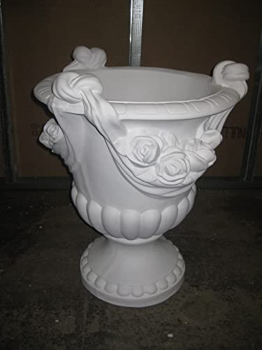 Kunibert Pot de fleurs ancien - Hauteur : 80 cm - Couleur : blanc - Style : romain/grec