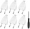Eurostecker Flach, Euro Flachstecker, Stromstecker Flach (220V, 2.5A), Weiß - 6 Stücke