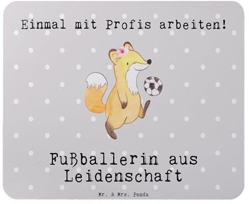 Mr. & Mrs. Panda Mauspad Fußballerin Leidenschaft - Geschenk, Schenken, Computer zubehör, Profi Fußballerin, Fußballspielerin, PC Zubehör, Rente,