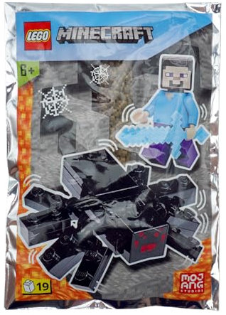 LEGO Minecraft: Steve Minifigure con Piccone e Ragno