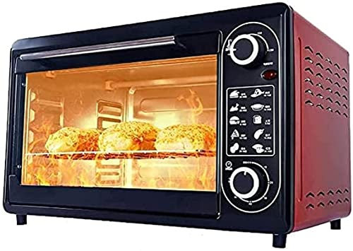 CAZARU Horno eléctrico de Mesa 48L Mini Horno Ajuste de Temperatura 100-250 ℃ y 60 Minutos Temporizador Posición de horneado de Cinco Capas Horneado doméstico