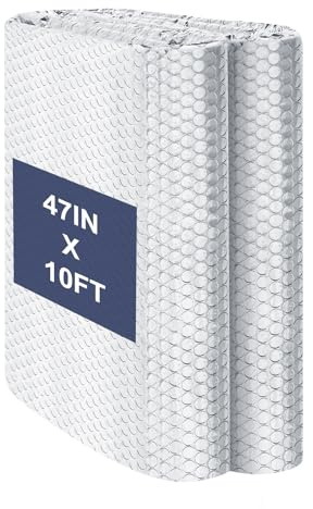 DGSL Double Reflective Bubble Foil Insulation Foam, 47IN X 10FT Window Insulation for Summer Heat Reflective Window Film for Window, Garage Door, RV, Roof