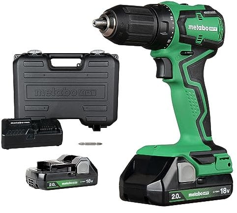 Metabo HPT MultiVolt™ 18V Cordless Subcompact Drill Kit | 1/2 Drill Chuck | Includes 2-18V, 2.0Ah Batteries with Fuel Gauge | 485 Torque | Warranty