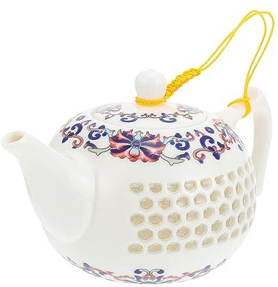 BESTonZON Ceramic Beehive Teapot Small Kung Fu Teapot for Home Office Wedding Tea Kettle