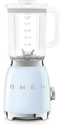 Smeg Glass Jar Stand Blender Blender, Stainless Steel, 4 Speed, Pastel Blue