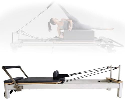 Pilates Reformer | Kompaktes Trainingsgerät für zu Hause | Sanft & leise | Maximales Gewicht 330lbs | Geeignete Benutzer 4'10 – 6'4 | für Zuhause, Geschäft, Fitnessstudio usw. | Maße: 95 (L) x 28 (B)