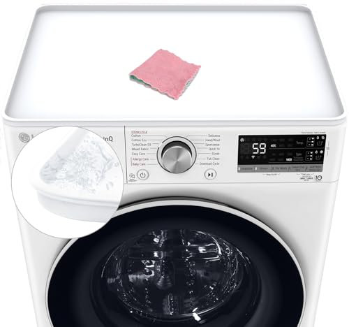 60 * 60 Fundas para lavadora y secadora,protector superior antideslizante para lavadora, cubierta de goma de silicona, soporte para lavadora y secadora, fundas superiores para(Blanco)
