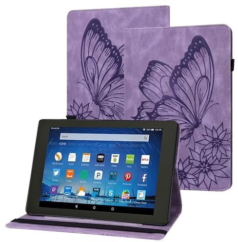 GoodcAcy Carcasa para Huawei MediaPad T3 10 9.6 Pulgadas/AGS-W09,AGS-L09,AGS-L03 Funda Delgada y rígida - Funda Plegable Ligera, PU Protectora Carcasa con Función de Soporte,Púrpura