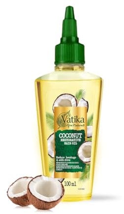 Vatika Afro Naturals Coconut Restorative Hair Oil - 100ml | Provides Strength & Nourishment | Boost Hair Health & Control Frizz