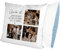 glitzertassen.de® | Glück ist... | personalisiertes Kissen Text und Bild | Geschenk | Kissen mit Druck | Liebe | Deko Kissen | personalisiertes Fotokissen für Freunde | Kuschelkissen | Weiß/Blau