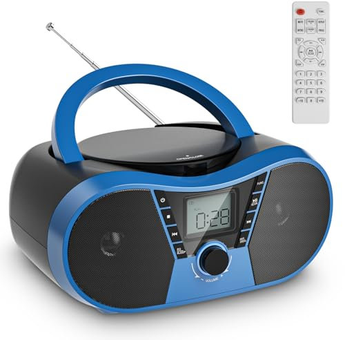 Gueray Radio Portatili Boombox con Bluetooth Lettore CD Altoparlante Audio Stereo con Lettore CD Radio AM/FM USB Riproduzione MP3 Ingresso AUX da 3,5 mm Jack per cuffie Display LCD Telecomando