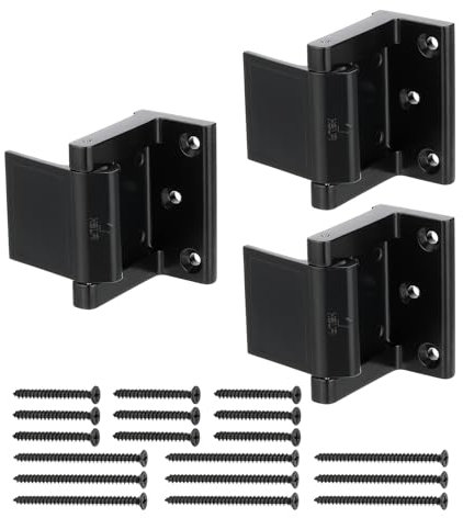 PATIKIL Door Reinforcement Lock, 3 Pack Home Security Door Lock Withstand 800 Lbs Zinc Alloy High-Security Door Latch Stopper with Screws for Prevent Unauthorized Entry, Black