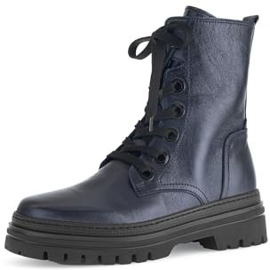 Gabor Damen Combat Boots, Frauen Stiefeletten,uebergangsschuhe,uebergangsstiefel,schnürstiefel,Winterstiefel,Nightblue/schwarz,39 EU / 6 UK