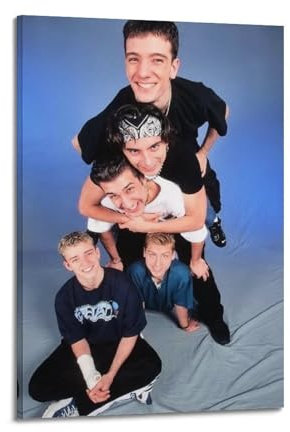 NSYNC Charakter-Poster, Leinwand, Promi-Bild, hängendes Gemälde, Schlafzimmer, Wohnzimmer, Nachttischdekoration, Malerei, Hintergrundaufhängung, wasserdicht und lichtecht, 20 x 30 cm, Rahmenstil-5