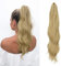 FESHFEN Pferdeschwanz Extensions Klammer, 50 cm Hair Extensions Zopf Lang Pferdeschwanz Haarteil Clip Gewellt Extensions Zopf Pferdeschwanz Haarverlängerung für Frauen Damen Aschblond