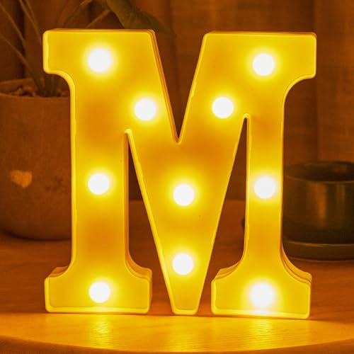 JYB Hopefuture LED Buchstaben 3D Lampe Beleuchtete Buchstabe, Dekorations Nachtlicht Lampe, für Hochzeit, Geburtstag, Party, Weihnachtslampe (M)