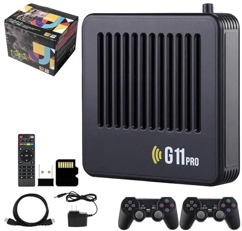 RetroWave G11 PRO Game Box 4K-256GB, Retrowave Game Box Retro Gaming Console, Retrowave Game Stick with 2.4G Wireless Dual Controllers, 100,000 Retro Games, Plug & Play Video Games (128G)