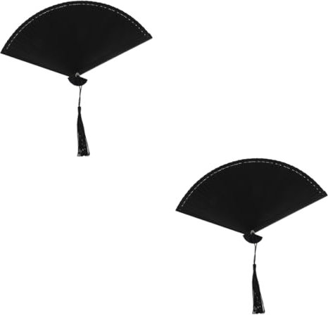 Garneck 2 Stück Faltbarer Handventilator Im Retro-Stil Mit Quaste Und Tragbarer Tasche Handventilator Für Unterwegs Und Den Täglichen Gebrauch