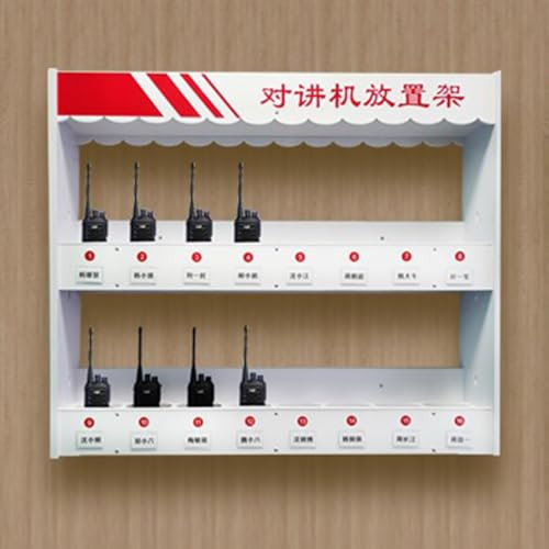 FUDUO-SHUNYI Universal Walkie Talkie Holder Radio Case, Wall Mounted Radio Microphone Organizer Hanger, Handheld Radio Holder Multi Grids Tool Storage Cabinet