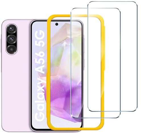 ivoler Pack de 2 Verre Trempé pour Samsung Galaxy A56 5G, Outil d'Installation Facile, Protection d’écran en 9H Dureté, Anti-Rayures, sans Bulles