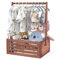 BAMBOOHOMIE Neugeborenen-Geschenk-Holzkiste, Baby-Geschenkkorb mit Griff, Bambus-Dekorbox, Kleiderständer und Aufbewahrungsbox für Babys, Puppen und Haustiere (Braun, Groß)