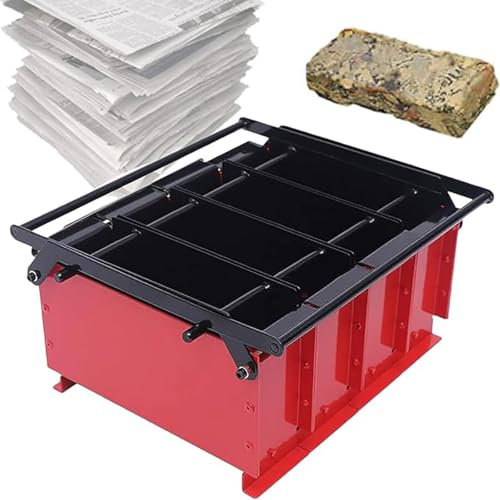 KHZKHC Newspaper Briquette Maker, Paper Log Maker For 4 Briquettes, Paper Log Briquette Maker, Manual Waste Paper Pressing, For Heating Fire Stove Home Fire Starter