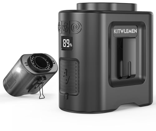 KITWLEMEN Ventilador portátil de 14500 mAh, personal recargable con clip, refrigeración de 67 horas, 5 velocidades, negro, mini, industrial, modo de tormenta, batería de larga duración, carga USB