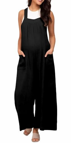 FEOYA Tuta Gravidanza a Zampa d'Elefante Salopette Maternità Larga Comoda Overalls Casual con Pantaloni Lunghi Ideale per Tutto il Giorno