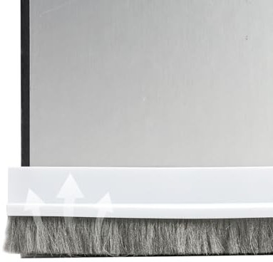 100cm Blanc Joint de Porte, Isolation Phonique et Thermique, Bande de Calfeutrage Auto-adhésive et Découpable, Boudin de Porte avec Brosse pour Étanchéité, Réduction du Bruit et Économie (Blanc)