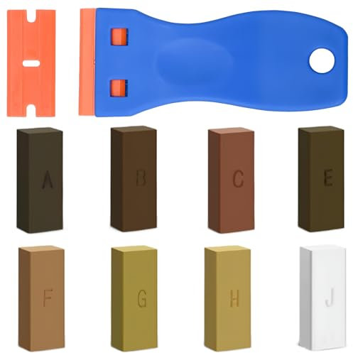 Hartwachs Reparaturset,Laminat Reparaturset,Holz Reparaturset,Parkett Reparaturset,Fliesen Reparaturset,Holzreparatur Set,Vinyl Reparaturset,für Holz/Fliesen/Parkett/Laminat/Vinyl,8 Versch Farbtöne