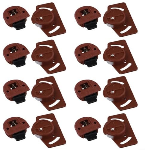 Wardrobe Roller Sliding Door Gear, Efficient Sliding Door Gear Panel Brown Gear Track Kit For Cabinets Wardrobe Doors(8 Pair)