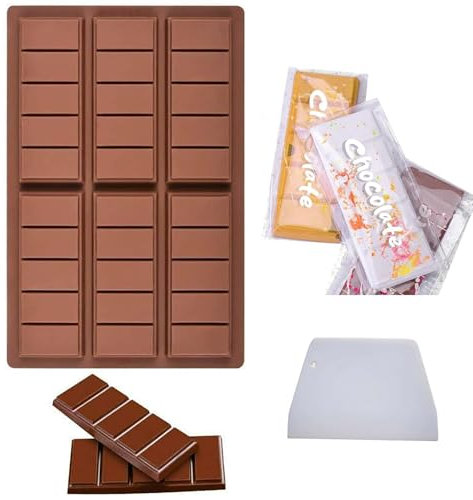 Molde Tableta Chocolate,Molde Chocolate Silicona,6 Celdas Moldes Turron Moldes SiliconaRreposteria Moldes Chocolate,Molde Silicona Chocolate Profundo,Molde para Turron Tabletas Chocolate Bombones