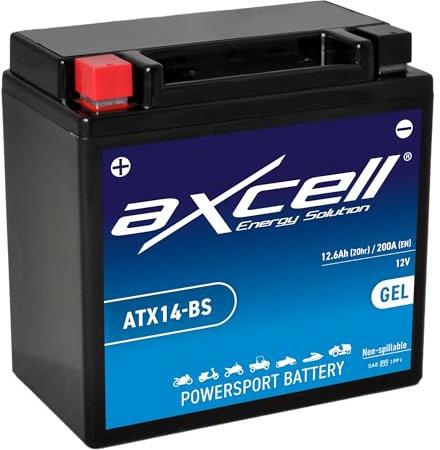 AXCELL Batterie 12V YTX14-BS GEL 51214 passend für BMW F 700 GS ABS 800 K70 2013-2017