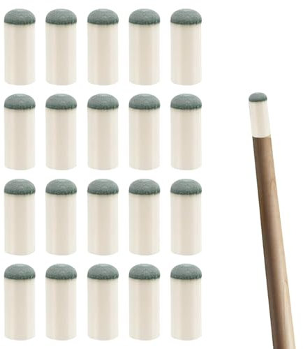 20 Pcs Pool Cue Tips,12mm Slip on Billiard Cue Tips Replacement Kit,No Glue Needed,Durable Snooker & Pool Stick Tip Shaper for Game Room,Leisure Sports & Professional Players,Tip Repair Accessories