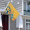 Drapeau pour extérieur - 1,2 x 1,8 m - Robuste - Pour intérieur et extérieur - Toutes saisons - Jaune et bleu - Drapeau floral de bienvenue - Drapeau de maison double face avec œillets en laiton