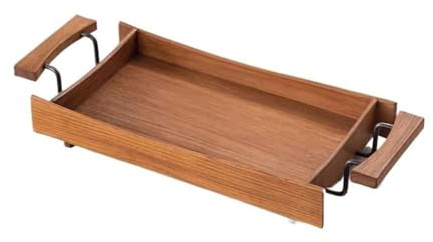 NEBE Cafeteria Tray Retro Zen Solid Wood Tea Tray Household Rectangular Teacup Water Cup Tea Set Storage Tray Serving Trays