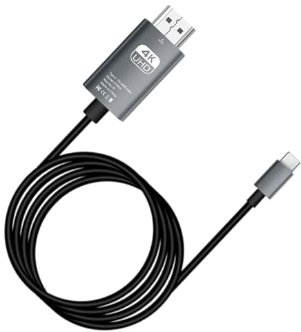Renchey Cable Tipo C A HDTV | Cable de Vídeo USB C a HDTV - Convertidor de Vídeo 4K60Hz para Monitor TV Proyector Configuración de Entretenimiento Doméstico