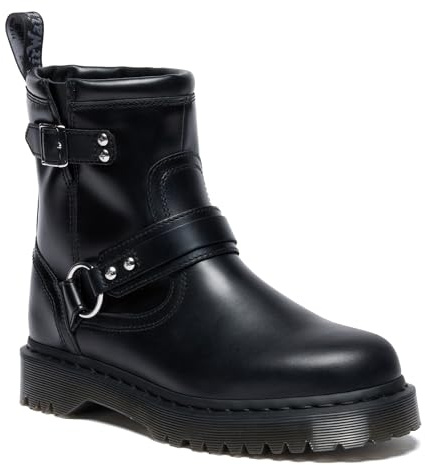 Dr. Martens Unisex-Adult Anistone Harness Motorcycle Boot, Black, 10 Women/9 Men
