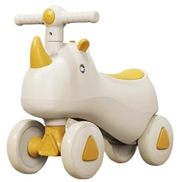 Laufräder Einhorn Baby Laufrad for Jungen und Mädchen, Aufsitzspielzeug mit Musik und Lichtern, Geschenke for ersten Geburtstag Spielzeugautos(Geel,with Music Light)