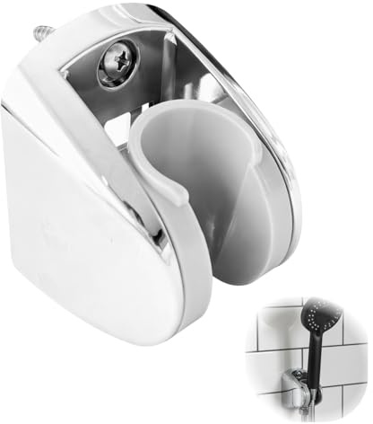 On Wall Mount Shower Bracket, Adjustable for Handheld Shower Heads, Large Angle Adjustable Holder with Height Positioning, Durable ABS Mount for Bathroom Walls with Screws, Bidet Holder