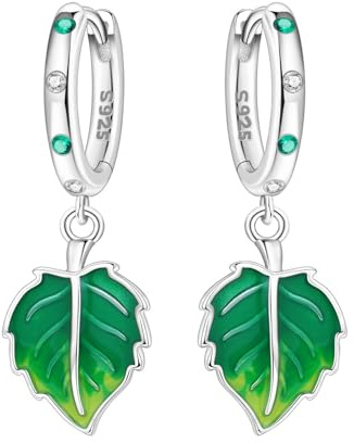 MISEFF 925 Silber Anhänger Ohrringe, Schmetterlinge und Blumen und Blätter Design - Mode Schmuck Geschenk für empfindliche Ohren