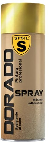 SPSIL Pintura Spray Brillante Dorado(pack of 1) 400ml, Metal Secado RápidoPintura Profesional Interior Exterior, Aplicación Fácil en Madera Plástico, DIY Decoración Muebles Automóviles