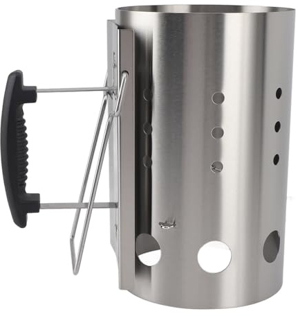 Stainless Steel Chimney Starter, Charcoal Fire Starter, Efficient BBQ Grill Accessory with Heat Handle for Outdoor Camping Picnic Barbecue, Lightweight and Portabl