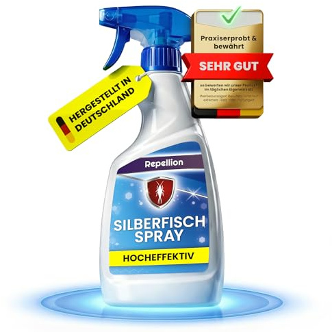 Repellion ® SILBERFISCH SPRAY (500ml) – Hocheffektive Sofort-Abwehr von Silberfischen und Silberfischchen – Wirksames Mittel gegen Silberfische im Bad, Keller & Haus