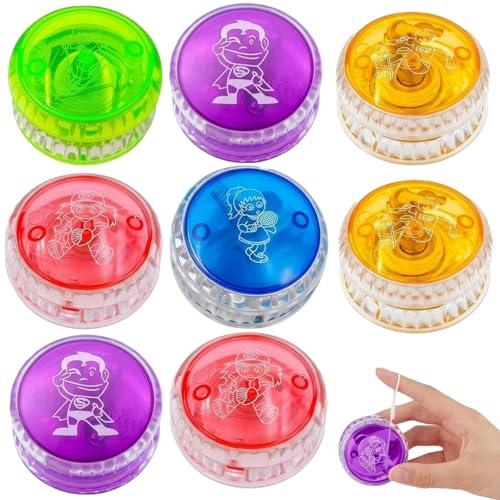 8 Stück JoJo Set, Yoyo mit Leerlauf und Kugellager, Jacobs Yoyo für Freizeitaktivitäten, Partys und Feiern