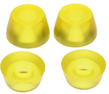 APLVFFZH 4 Piezas Reemplazo de Bushing Kit de Bushing Patinete Accesorios de Camión Conjunto Material PU Adecuado para Skate Longboard Camión Deportes al Aire, Amarillo Transparente