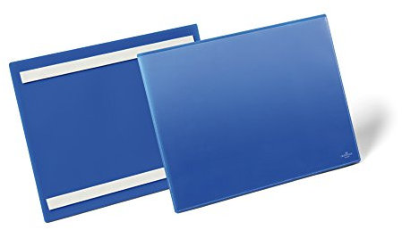 Durable Selbstklebende Kennzeichnungstasche, für Dokumente in A4 quer, Packung à 50 Stück, dunkelblau, 179807