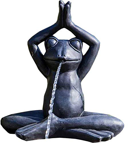 Heissner Teichfigur Yoga-Frosch im Schneidersitz