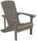 Flash Furniture Charlestown Adirondack-Gartensessel, witterungsbeständig, hellgraues Holzimitat, Edelstahl, 85 x 74,9 x 88,9 cm